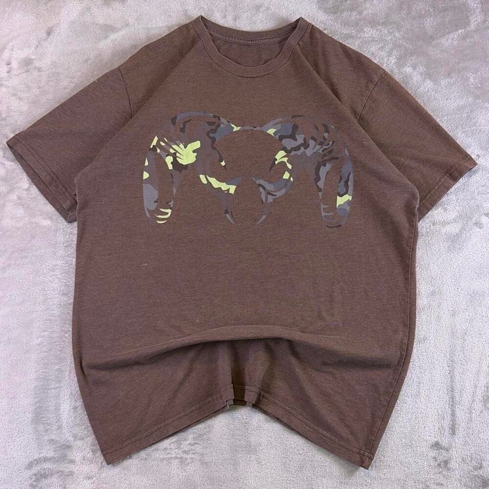 KUIU Ram Logo Camo Graphic T-Shirt Brown Men’s Medium (See Measurements)